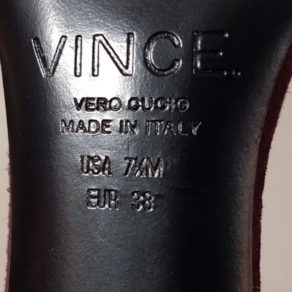 Vince 'Giustina' Ankle Strap Sandal, Wine Suede Womens Size 7.5 / 38 - Picture 10 of 10